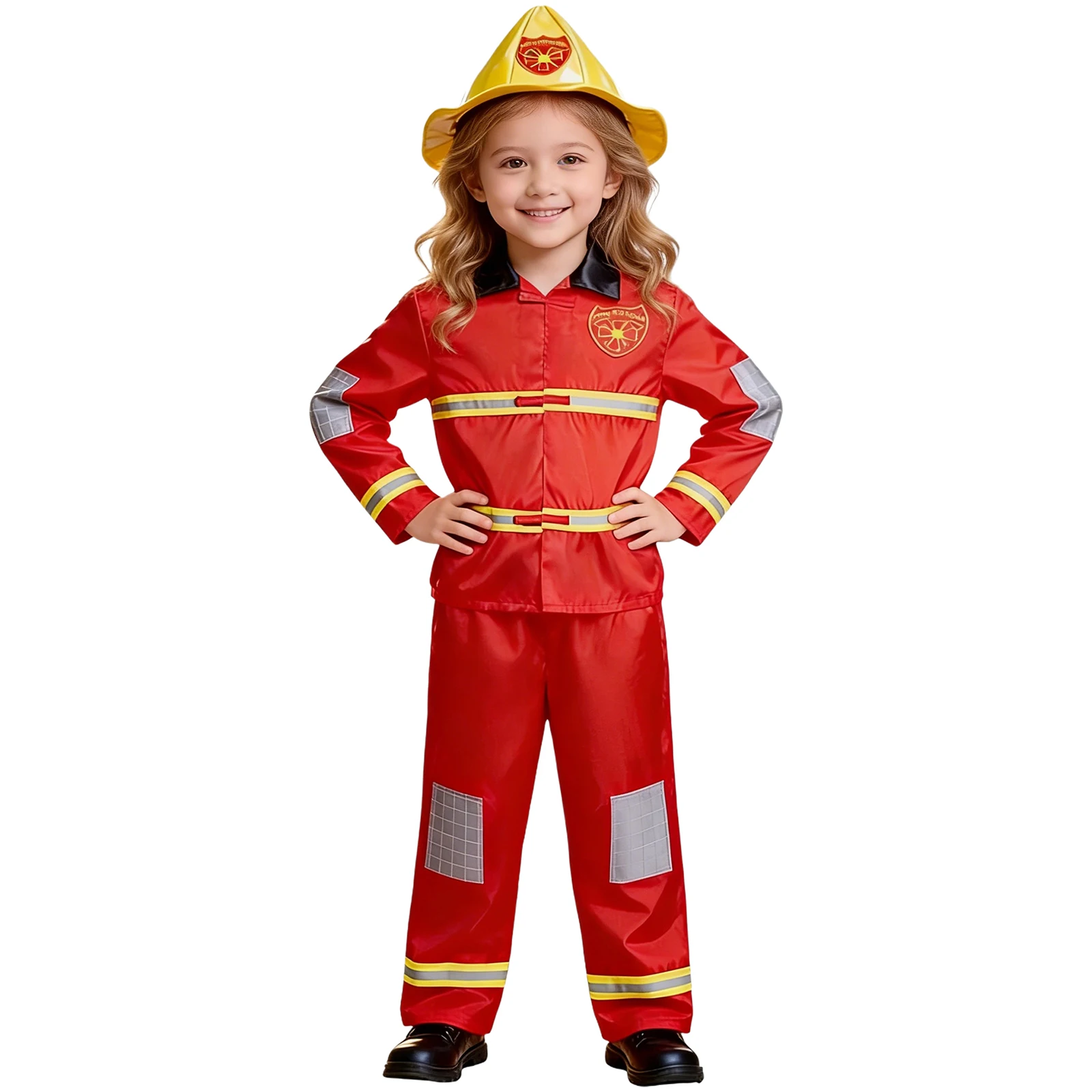 Kids Halloween Firefighter Cosplay Costume Tops with Pants Hat Kindergarten Career Experience Theme Party Performance Outfit
Kids Halloween Firefighter Cosplay Costume Tops with Pants Hat Kindergarten Career Experience Theme Party Performance Outfit
