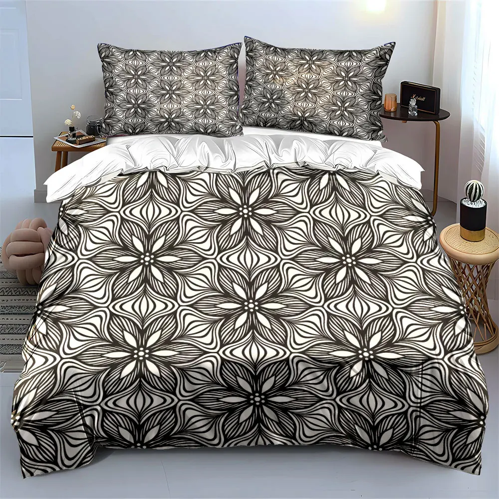 Black and white floral abstract pattern Print Soft Comfortable Duvet Cover Bedding Set Included 1*Duvet Cover 2*Pillowcases
Black and white floral abstract pattern Print Soft Comfortable Duvet Cover Bedding Set Included 1*Duvet Cover 2*Pillowcases
