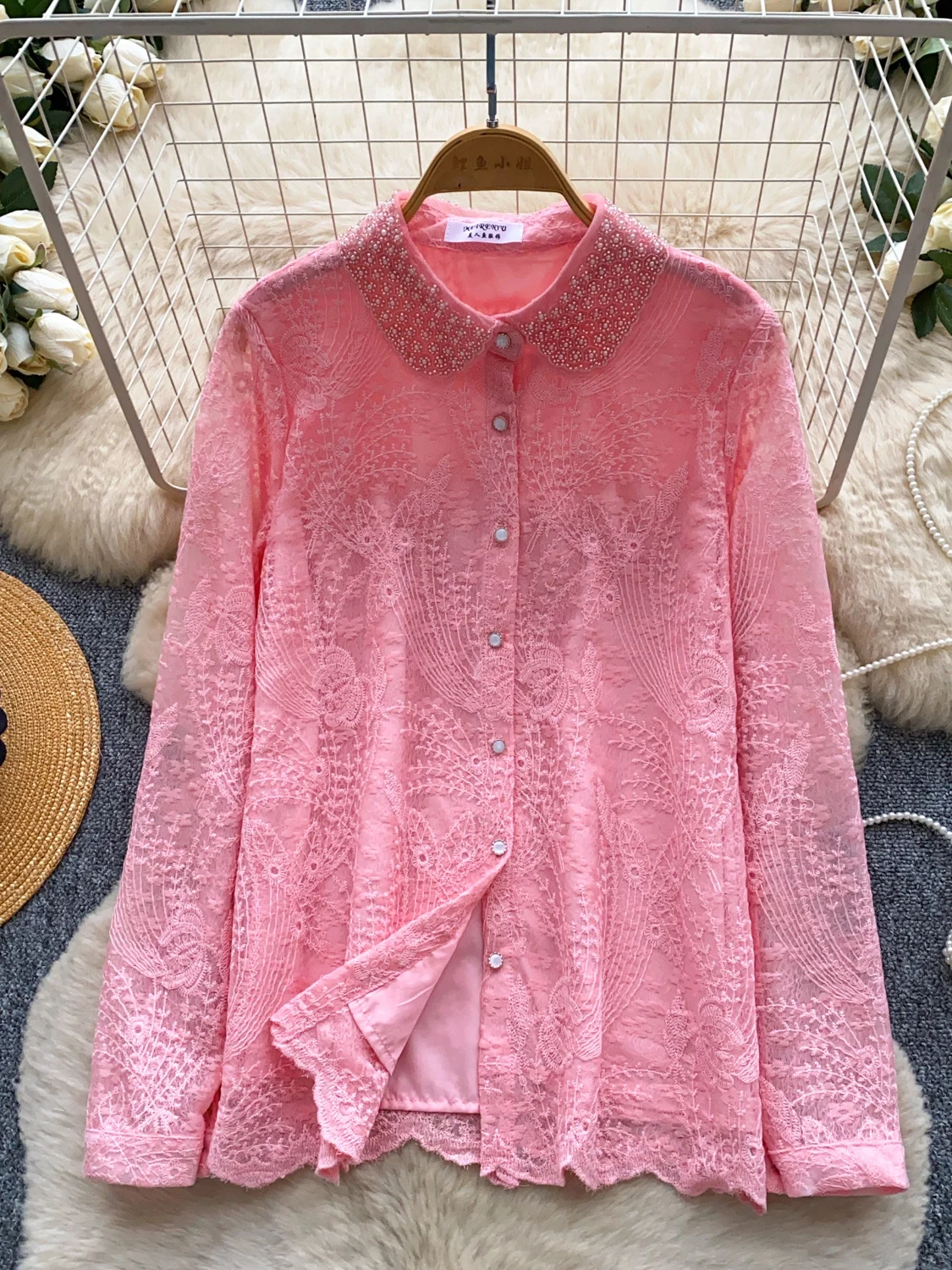 Korean Style Long Sleeve Embroidered Lace Shirt Women's Loose Cardigan Sun Protection Top Elegant Design Commute Fashion
Korean Style Long Sleeve Embroidered Lace Shirt Women's Loose Cardigan Sun Protection Top Elegant Design Commute Fashion