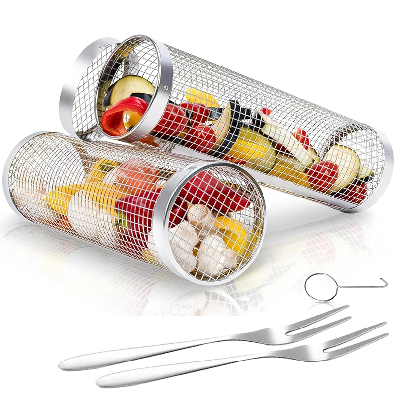 New Rolling Grilling BBQ Basket Stainless Steel Leakproof Mesh Barbecue Rack Outdoor Picnic Camping Simple Cylindrical BBQ Grill
New Rolling Grilling BBQ Basket Stainless Steel Leakproof Mesh Barbecue Rack Outdoor Picnic Camping Simple Cylindrical BBQ Grill