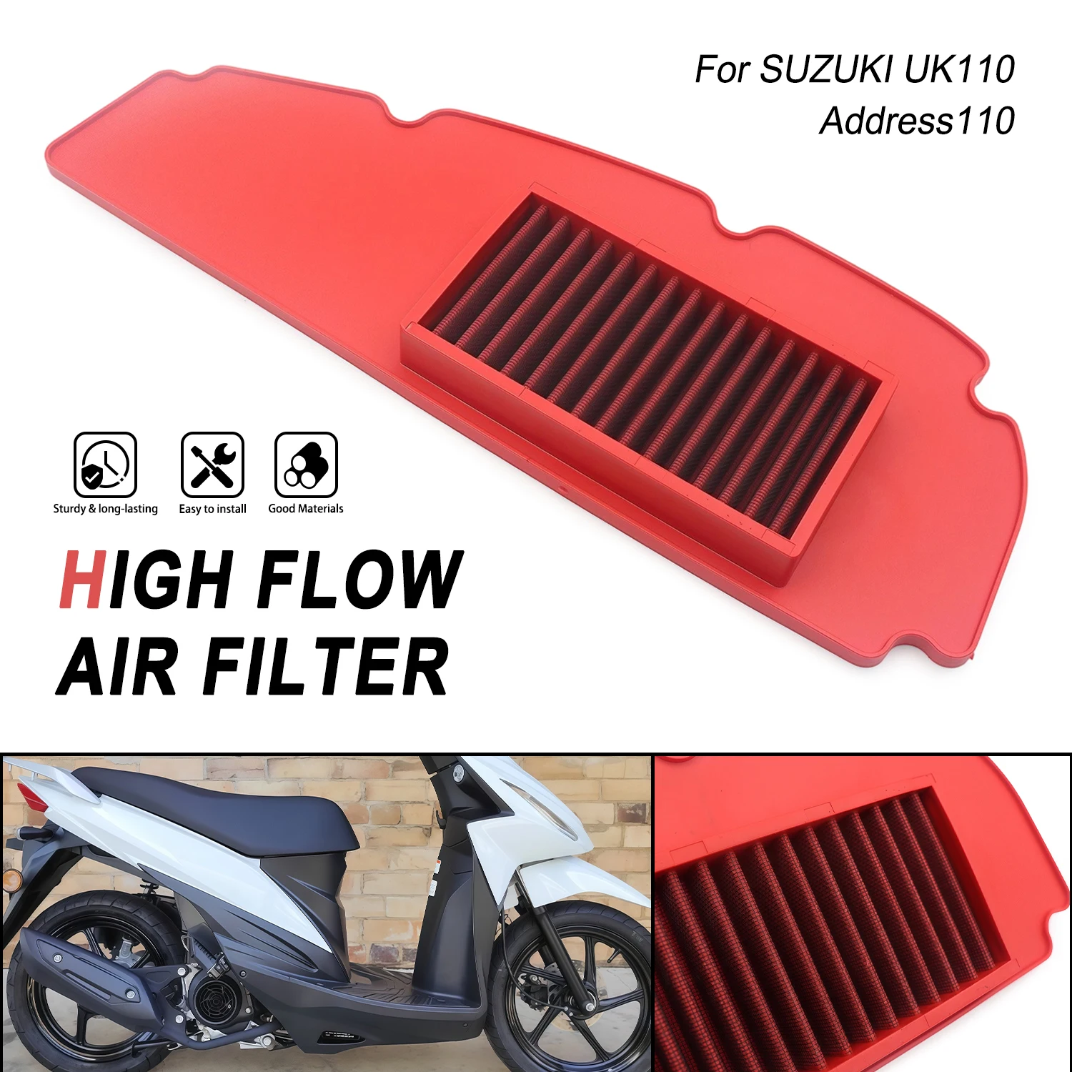 Engine Air Cleaner Replacement Parts Air Filter For SUZUKI UK110 Address110 2015 2016 2017 2018 2019 2020 2021 Accessories Moto
Engine Air Cleaner Replacement Parts Air Filter For SUZUKI UK110 Address110 2015 2016 2017 2018 2019 2020 2021 Accessories Moto