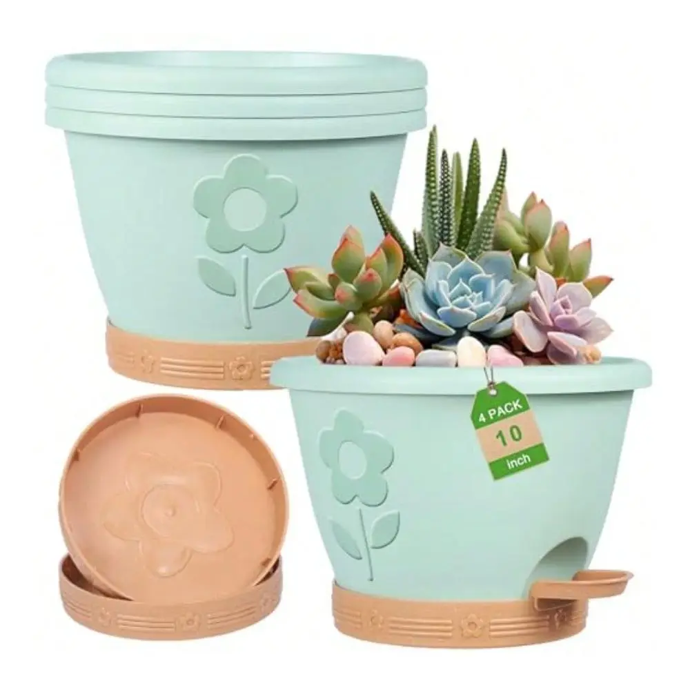 Plant Pots 10 Inch Set Of 4 Self Watering Pots With Drainage Holes Saucer And Reservoir Flower Pots For Indoor Outdoor Plants D
Plant Pots 10 Inch Set Of 4 Self Watering Pots With Drainage Holes Saucer And Reservoir Flower Pots For Indoor Outdoor Plants D