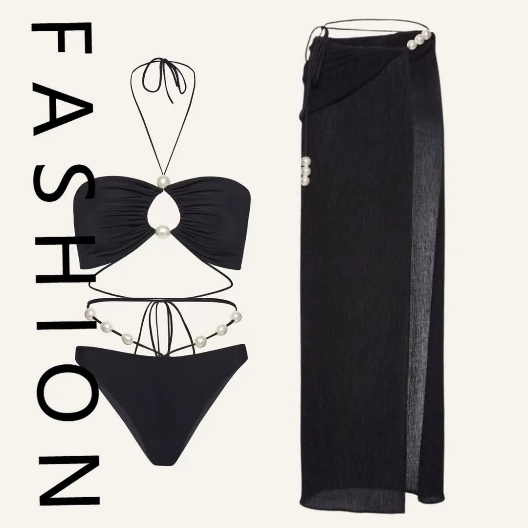 2025 new sexy bikini split swimsuit women's chiffon skirt pearl suit swimsuit beach gathering conservative belly cover
2025 new sexy bikini split swimsuit women's chiffon skirt pearl suit swimsuit beach gathering conservative belly cover