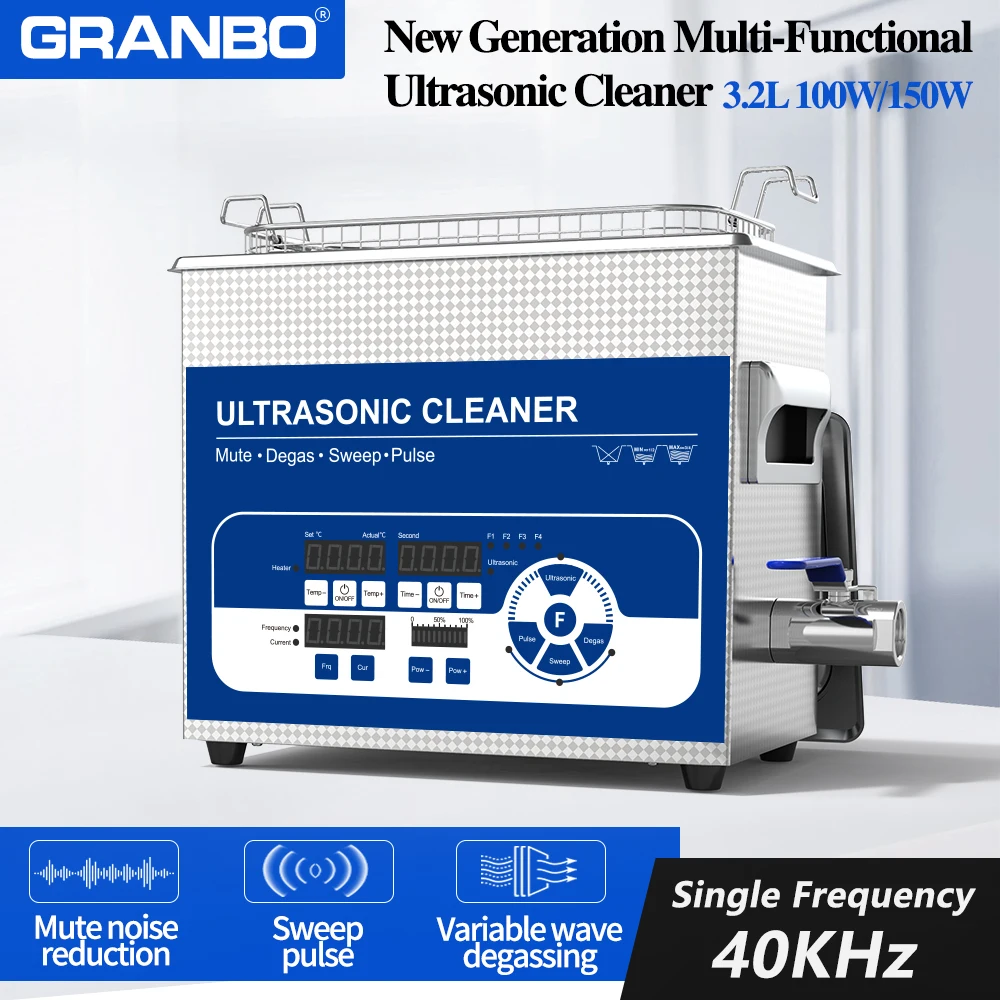 Granbo Intelligent Sweep Frequency Ultrasonic Cleaner 3L 150W Digital Power Adjustment Pulse Cleaning Laboratory Tub
Granbo Intelligent Sweep Frequency Ultrasonic Cleaner 3L 150W Digital Power Adjustment Pulse Cleaning Laboratory Tub