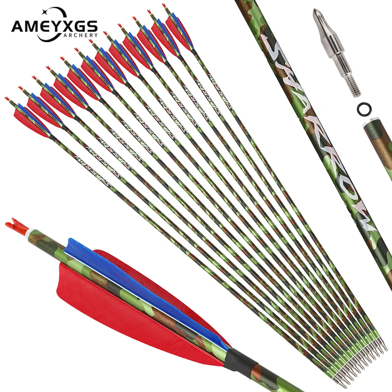 6/12pcs Pure Carbon Archery Arrow Spine 340 with 4 Inch Turkey Feather L Pin Nock for Compound Recurve Bow Hunting Shooting
6/12pcs Pure Carbon Archery Arrow Spine 340 with 4 Inch Turkey Feather L Pin Nock for Compound Recurve Bow Hunting Shooting