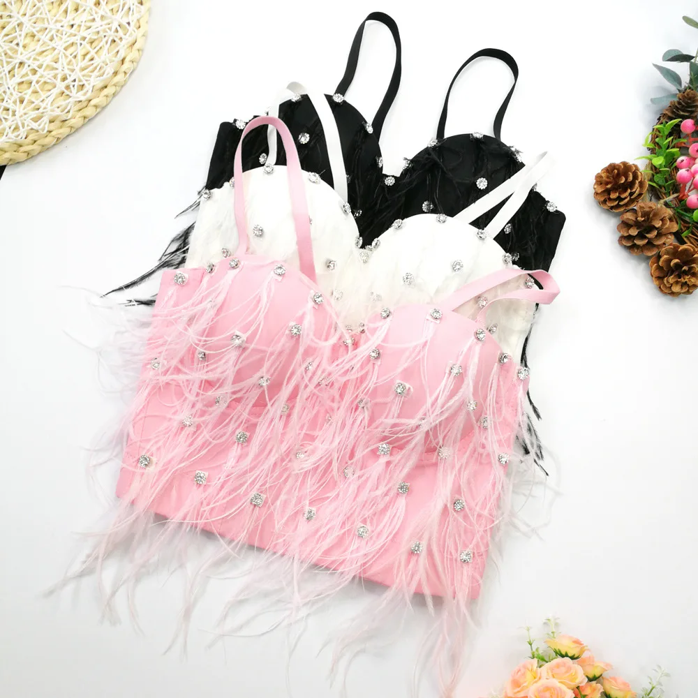 customized women's adult feather tassel nail bead suspender bright diamond top base strapless corset sexy bra sexy lingerie
customized women's adult feather tassel nail bead suspender bright diamond top base strapless corset sexy bra sexy lingerie