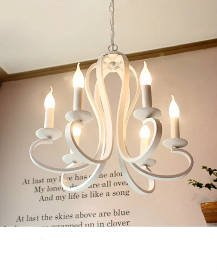 Creative European simple candle lamp personalized iron art living room dining room bedroom clothing store style Chandelier
Creative European simple candle lamp personalized iron art living room dining room bedroom clothing store style Chandelier