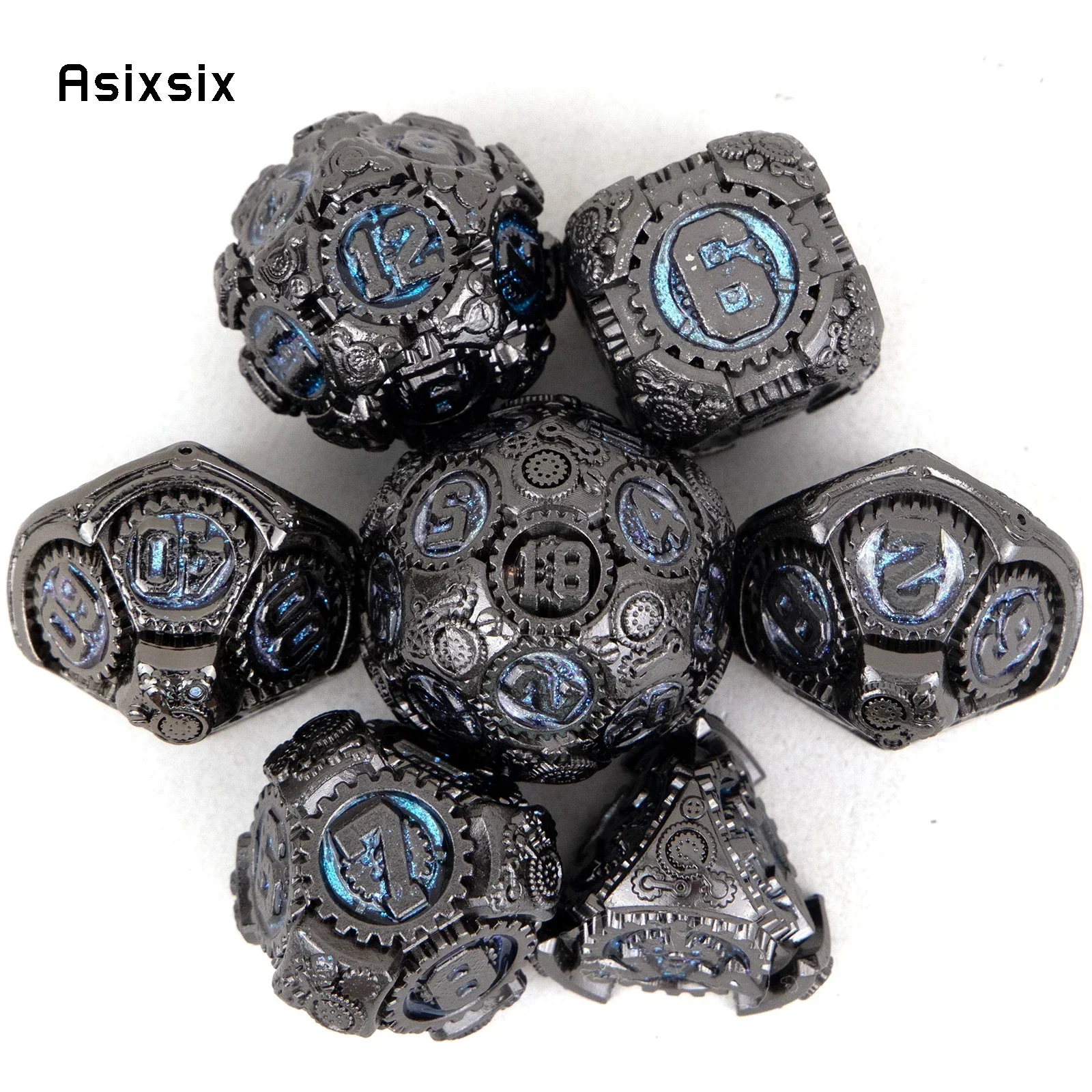 7 Pcs Blue Black Gear Wheel Metal Dice Solid Metal Polyhedral Dice Set Suitable For Role-Playing Game
7 Pcs Blue Black Gear Wheel Metal Dice Solid Metal Polyhedral Dice Set Suitable For Role-Playing Game