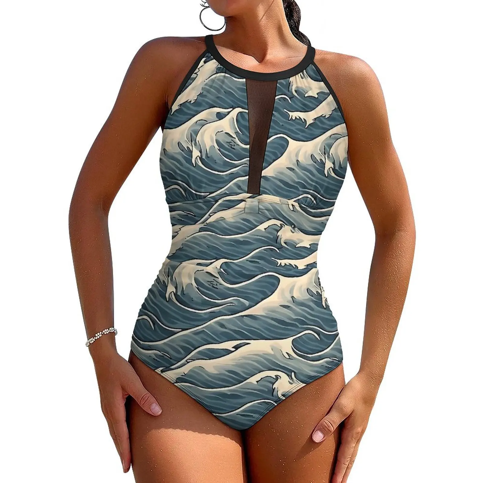 Ocean Blue Wave Print Swimsuit Sexy One Piece Swimwear Push Up Swimsuits Fashion Holiday Surf Bathing Suit
Ocean Blue Wave Print Swimsuit Sexy One Piece Swimwear Push Up Swimsuits Fashion Holiday Surf Bathing Suit