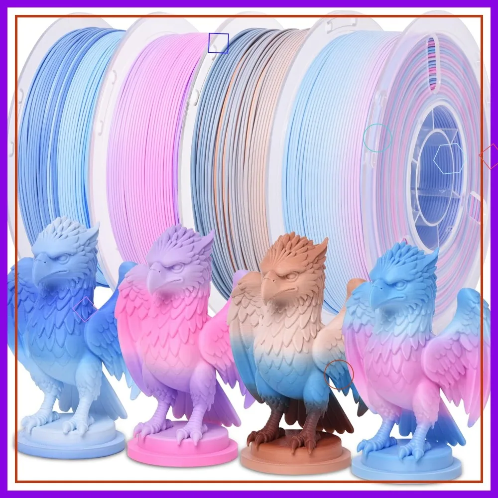 4KG Matte Rainbow PLA 3D Printer Filament 1.75mm 4 Colors Bundle
4KG Matte Rainbow PLA 3D Printer Filament 1.75mm 4 Colors Bundle