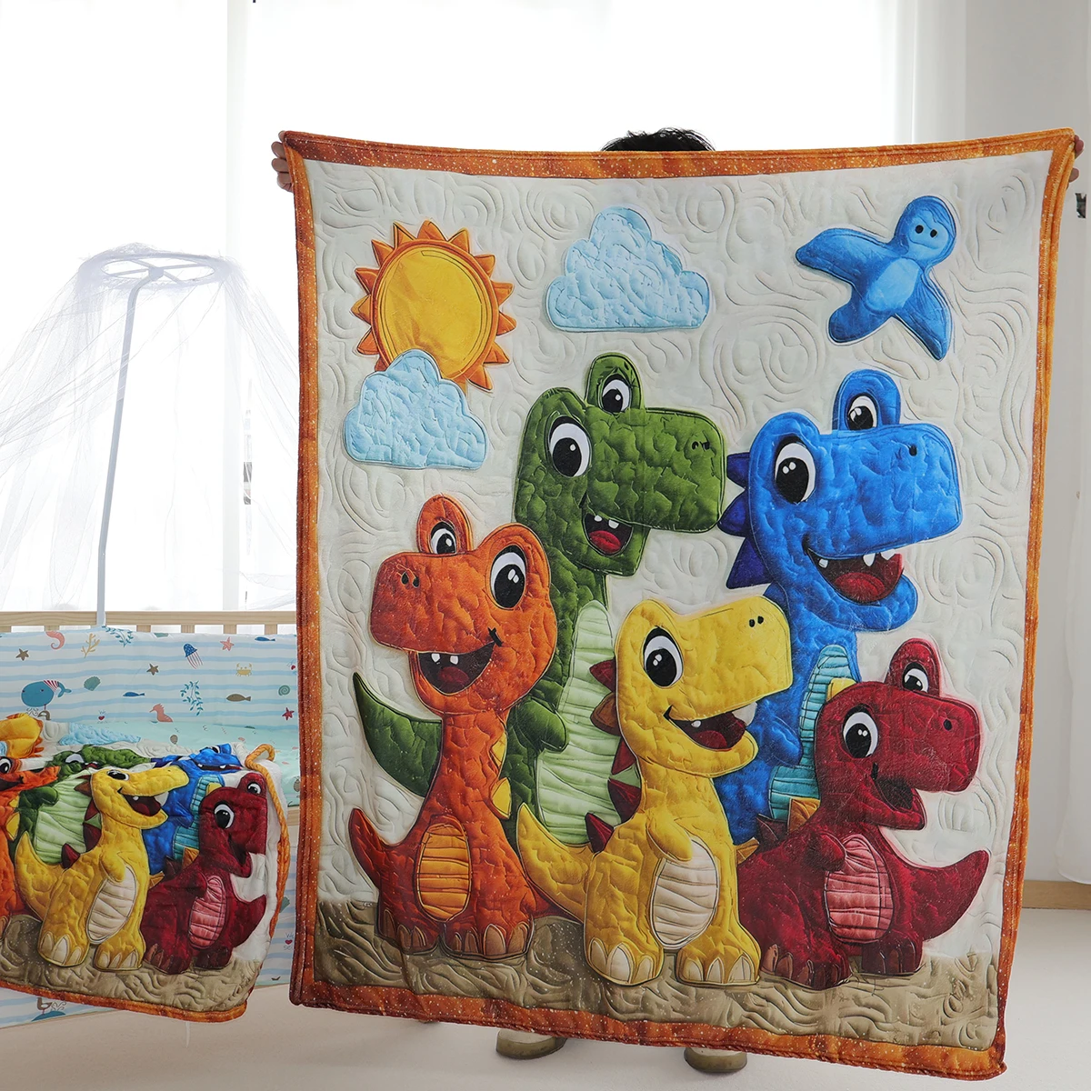 Cartoon Dinosaur Baby Blanket, Soft Flannel Infant Swaddle Blanket, Cute Toddler Nursery Blanket for Crib Stroller
Cartoon Dinosaur Baby Blanket, Soft Flannel Infant Swaddle Blanket, Cute Toddler Nursery Blanket for Crib Stroller