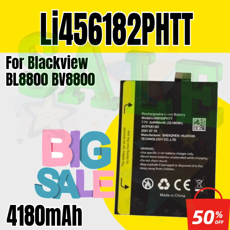 Li456182PHTT For Blackview BL8800,BV8800 Battery Mobile Phone Bateria 4180mAh
Li456182PHTT For Blackview BL8800,BV8800 Battery Mobile Phone Bateria 4180mAh