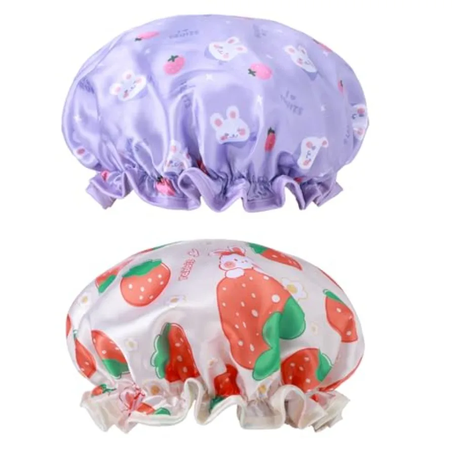 Shower Caps, 2 PCS Yellow and Purple Waterproof Double Layers Shower Caps Cute Rabbit Bonnets Elastic Band Bonnet Satin and Eva
Shower Caps, 2 PCS Yellow and Purple Waterproof Double Layers Shower Caps Cute Rabbit Bonnets Elastic Band Bonnet Satin and Eva