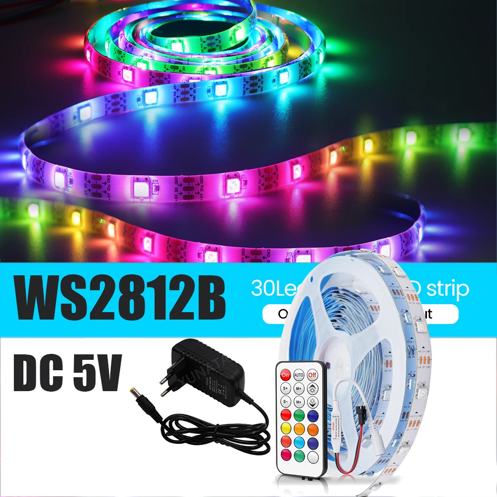 Светодиодная лента WS2812B, 5 в постоянного тока, цвет мечты, комплект для ЕС, США, Великобритании, Австралии с радиочастотным пультом дистанционного управления, подсветка телевизора, Светящиеся Декоративные лампы для комнаты
Светодиодная лента WS2812B, 5 в постоянного тока, цвет мечты, комплект для ЕС, США, Великобритании, Австралии с радиочастотным пультом дистанционного управления, подсветка телевизора, Светящиеся Декоративные лампы для комнаты