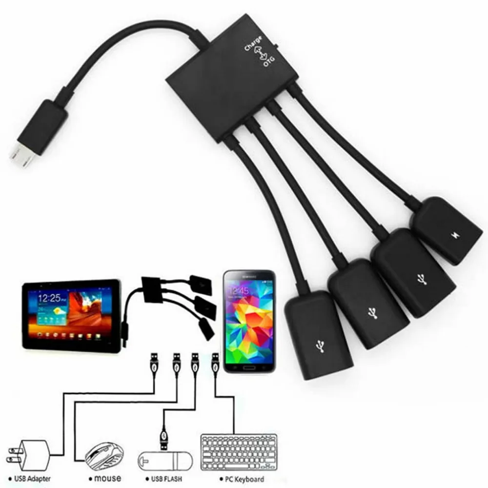 1PC 4 Port Micro USB for Android Tablet Computer PC Power Charging OTG Hub Cable Connector Spliter High Quality Dropshipping
1PC 4 Port Micro USB for Android Tablet Computer PC Power Charging OTG Hub Cable Connector Spliter High Quality Dropshipping