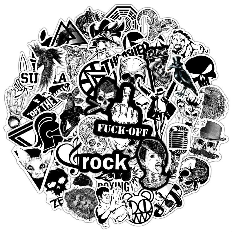10/30/50pcs Black & White Skull Rock Mixed Graffiti Stickers Hip Hop Cartoon Stickers
10/30/50pcs Black & White Skull Rock Mixed Graffiti Stickers Hip Hop Cartoon Stickers
