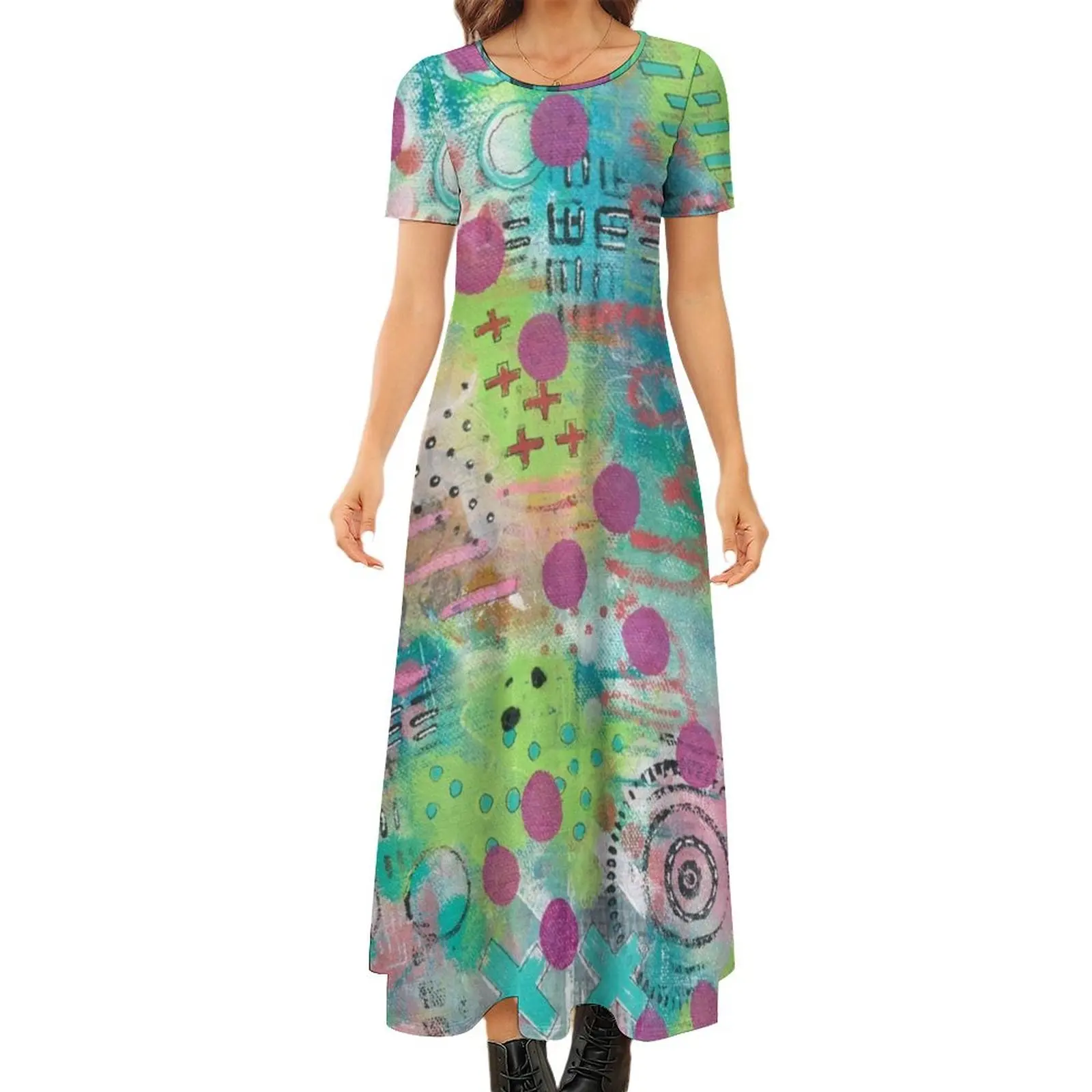 Pink Dots Round Neck Short Sleeve Dress fairy dress Summer dresses for women Women"s summer suit summer dress korean women
Pink Dots Round Neck Short Sleeve Dress fairy dress Summer dresses for women Women"s summer suit summer dress korean women