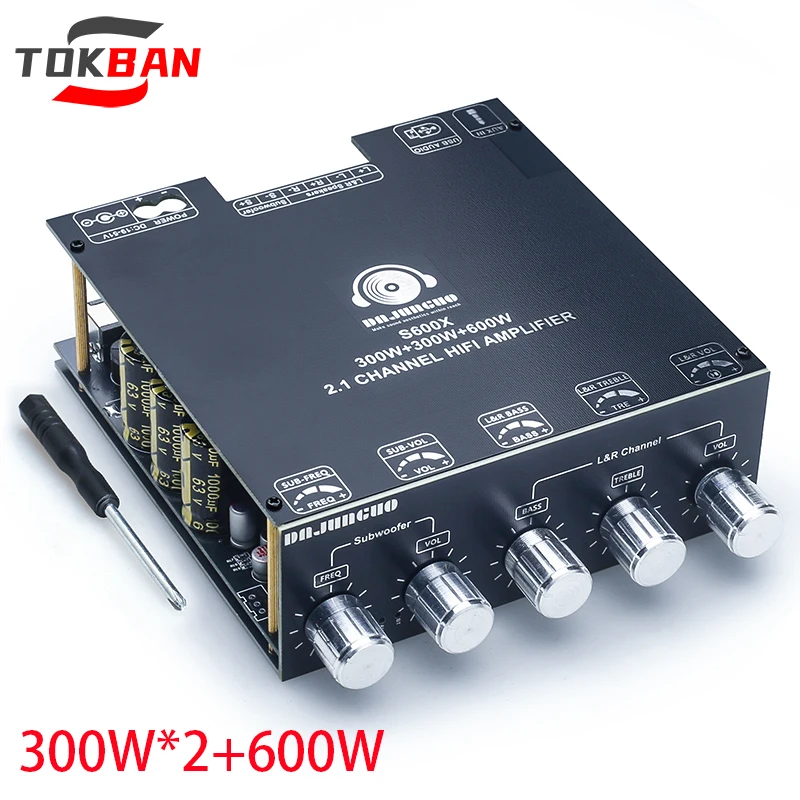 TOKBAN TPA3255 300w*2+600w 2.1 Channel High Power Bluetooth Digital Amplifier Board HIFI Stereo Subwoofer Amplifier
TOKBAN TPA3255 300w*2+600w 2.1 Channel High Power Bluetooth Digital Amplifier Board HIFI Stereo Subwoofer Amplifier