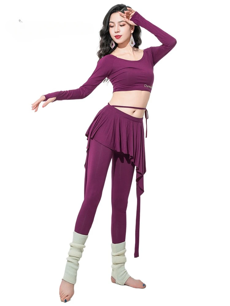 Modal Bellydance Costume 2 Piece Set Women Practice Thumb Finger Long Sleeve Top Skirt Pant Fairy Rave Outfit Sexy Dancewear New
Modal Bellydance Costume 2 Piece Set Women Practice Thumb Finger Long Sleeve Top Skirt Pant Fairy Rave Outfit Sexy Dancewear New
