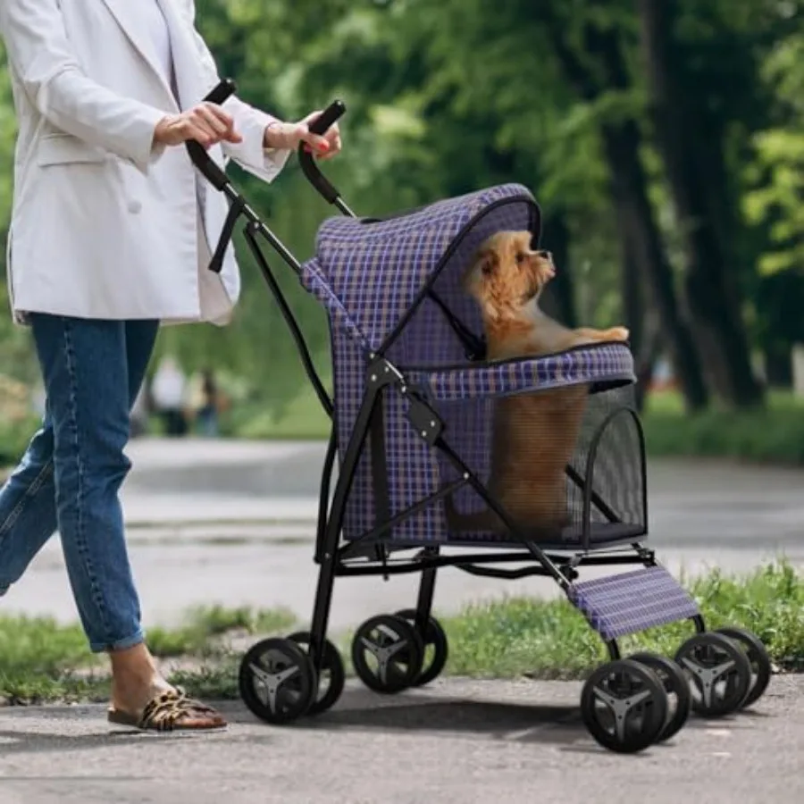 Dog Stroller for Small Dogs 1022 lbs, Plaid Polyester, Gray/Black, Rear Storage All-Terrain Wheels
Dog Stroller for Small Dogs 1022 lbs, Plaid Polyester, Gray/Black, Rear Storage All-Terrain Wheels