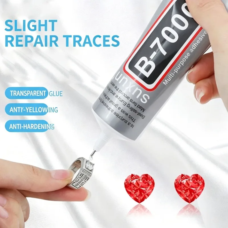B7000 Glue for Jewelry Setting, Ornament Bonding & Mobile Phone Screen Repair, Strong All-Purpose Quick-Drying Soft Adhesive
B7000 Glue for Jewelry Setting, Ornament Bonding & Mobile Phone Screen Repair, Strong All-Purpose Quick-Drying Soft Adhesive