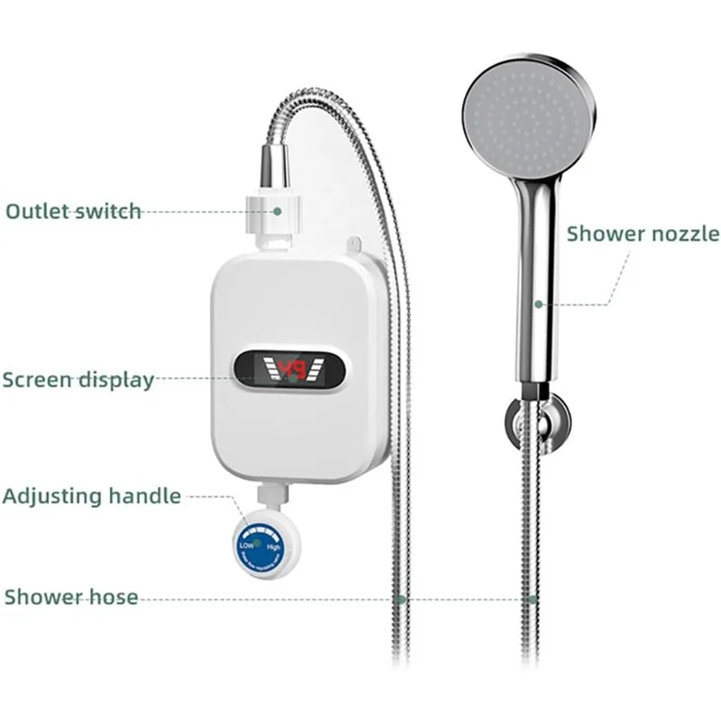 ABLK Electric Shower Heads Thermostatic Shower Heads Set Temperature Adjustable Bathroom Waterproof Instant Water Heating EU Plu
ABLK Electric Shower Heads Thermostatic Shower Heads Set Temperature Adjustable Bathroom Waterproof Instant Water Heating EU Plu