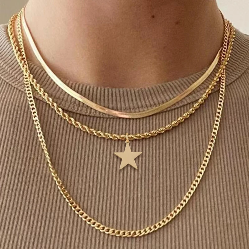 New Women Necklace Blade Braid Chain Star Pendant Party Vacation Gift Trendy Daily Fashion Versatile Multiple Chains Necklace
New Women Necklace Blade Braid Chain Star Pendant Party Vacation Gift Trendy Daily Fashion Versatile Multiple Chains Necklace
