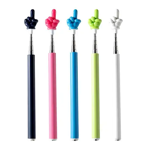 Stainless Steel Teaching Pointer Finger Design Writable Finger Reading Sticks Telescopic Rod Classroom Finger Pointer