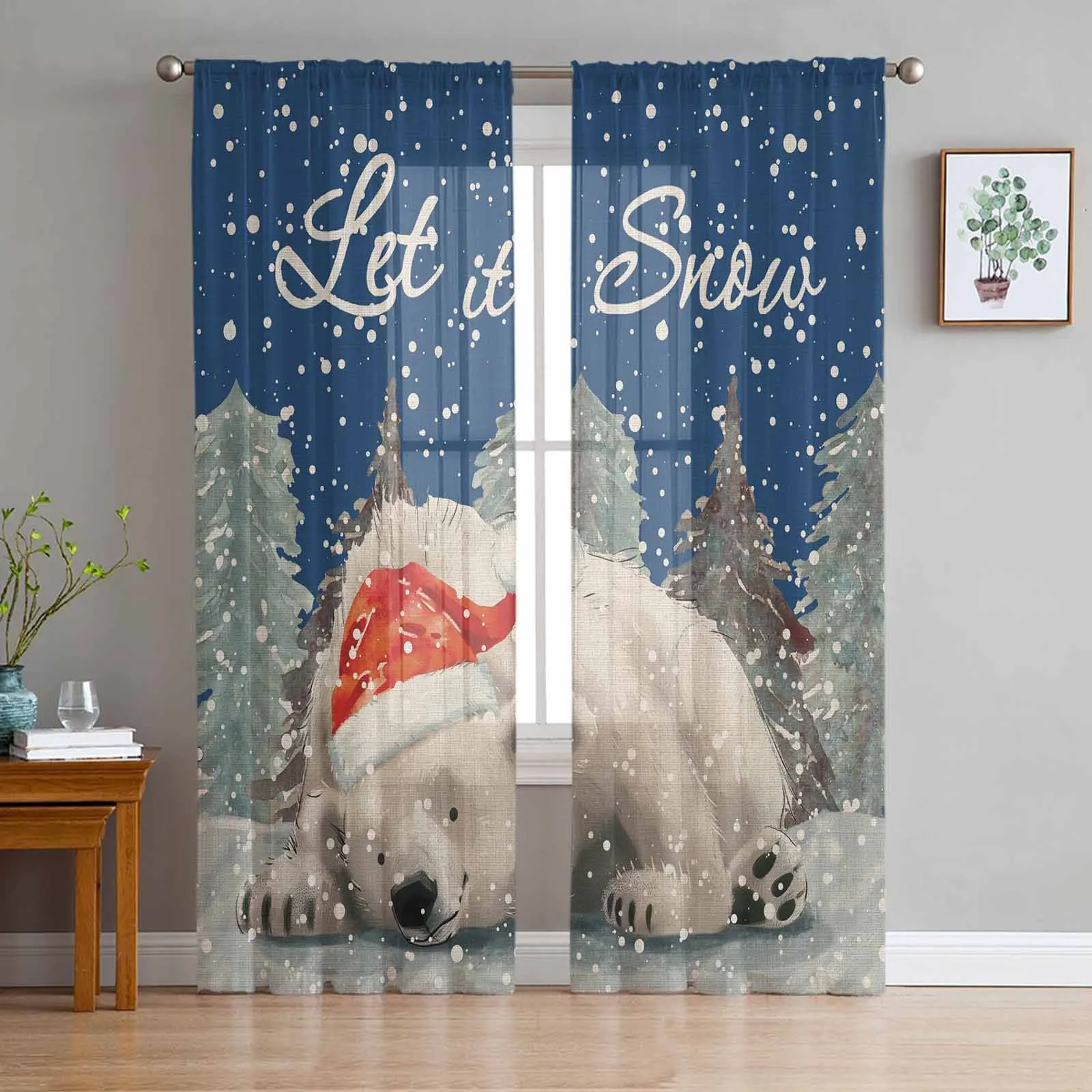 Christmas Snowflake Bear Curtains For Living Room Tulle Window Curtain Bedroom Kitchen Veil Drapes
Christmas Snowflake Bear Curtains For Living Room Tulle Window Curtain Bedroom Kitchen Veil Drapes
