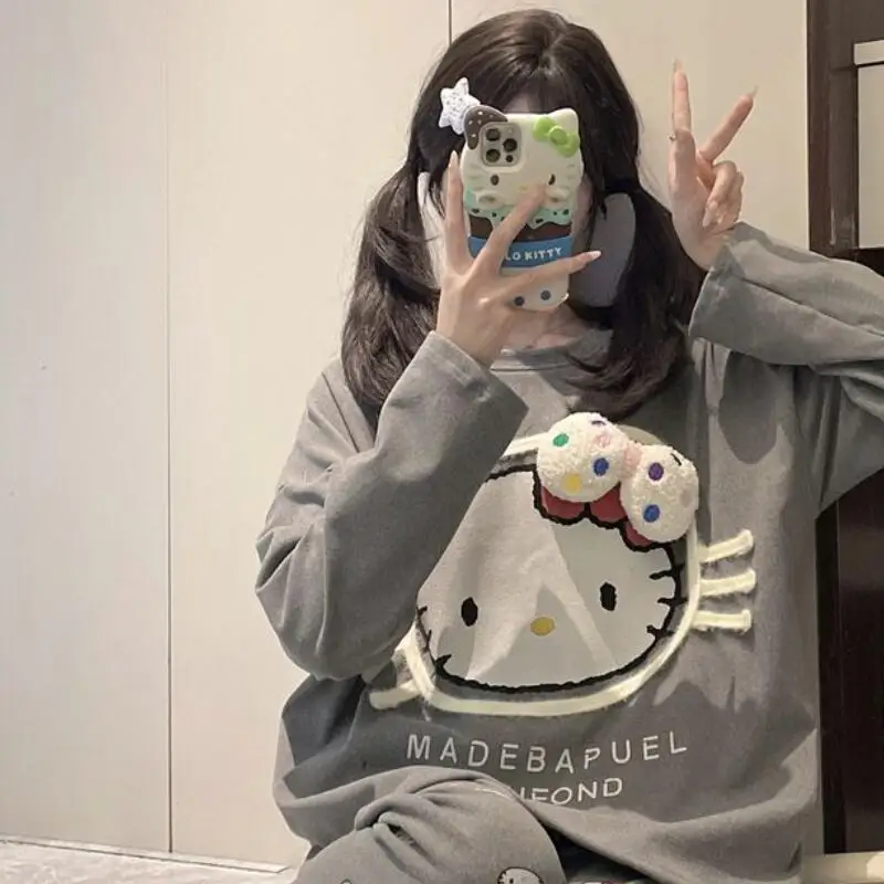 Sanrio New Pajamas set Hello Kitty Pajamas Set Sweet Style Cartoon Autumn and Winter Style Long Sleeves Home Clothing Pajamas
Sanrio New Pajamas set Hello Kitty Pajamas Set Sweet Style Cartoon Autumn and Winter Style Long Sleeves Home Clothing Pajamas