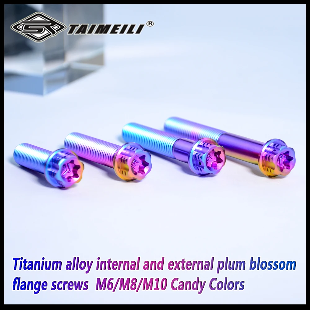 TAIMEILI Titanium alloy internal and external plum blossom flange screws M6M8M10 candy colored motorcycle modification screws
TAIMEILI Titanium alloy internal and external plum blossom flange screws M6M8M10 candy colored motorcycle modification screws