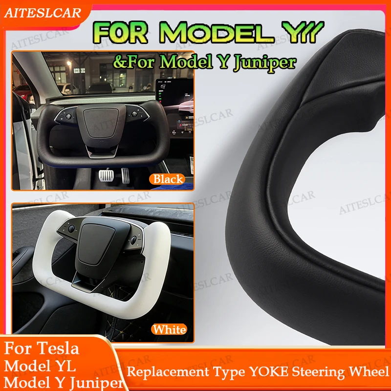 For New Tesla Model Y L/ Y Juniper 350mm/377mm Yoke Handle Steering Wheel With Heating NAPP Leather Steering Wheel Accessories
For New Tesla Model Y L/ Y Juniper 350mm/377mm Yoke Handle Steering Wheel With Heating NAPP Leather Steering Wheel Accessories