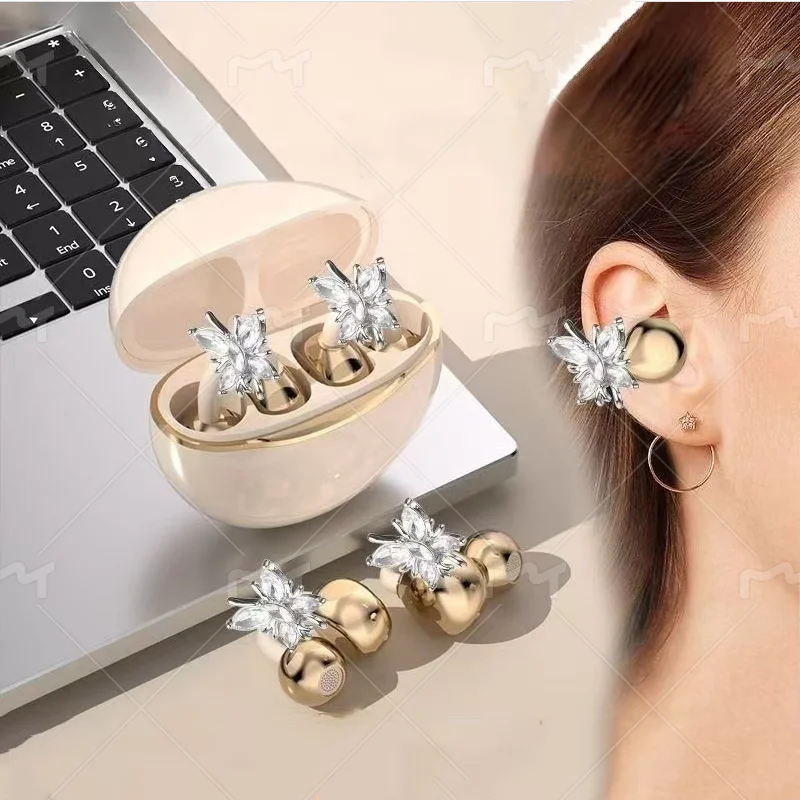 Fashion Jewelry Butterfly Earring Bluetooth Earphones Wireless Sports Headphones High Appearance Long Battery Life Headset
Fashion Jewelry Butterfly Earring Bluetooth Earphones Wireless Sports Headphones High Appearance Long Battery Life Headset