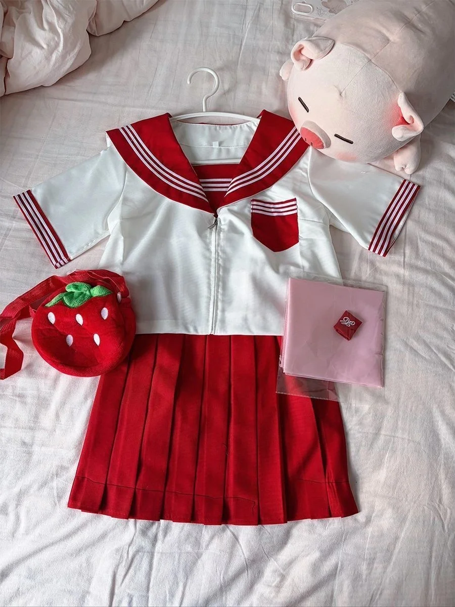New Red Three Books Uniform Set Short Sleeve Basic Style Women's College Fashion Kitaoji Jk School Uniform Breathable Cotton
New Red Three Books Uniform Set Short Sleeve Basic Style Women's College Fashion Kitaoji Jk School Uniform Breathable Cotton