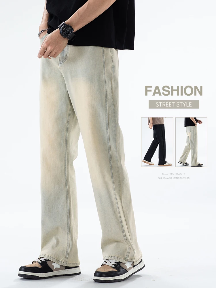 Men's Loose Straight Jeans American Streetwear Retro Casual Micro Flared Pants Autumn Fashion Trend Retro Washed Denim Trousers
Men's Loose Straight Jeans American Streetwear Retro Casual Micro Flared Pants Autumn Fashion Trend Retro Washed Denim Trousers
