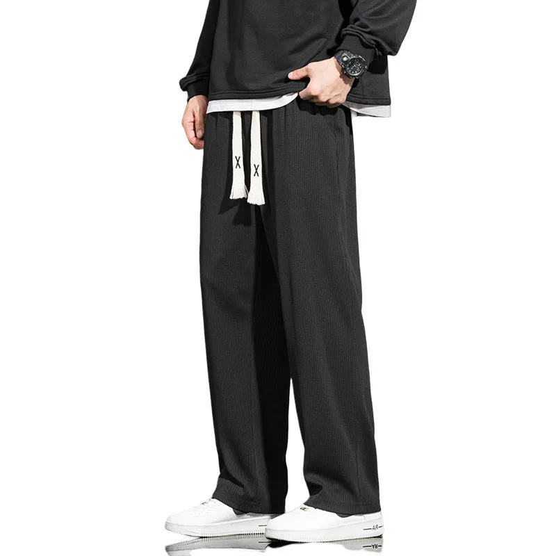 Men's Summer Thin Ice Silk Casual Pants Youth Large Size Loose Drapey Long Straight Leg Trendy Trousers for Daily Wear
Men's Summer Thin Ice Silk Casual Pants Youth Large Size Loose Drapey Long Straight Leg Trendy Trousers for Daily Wear