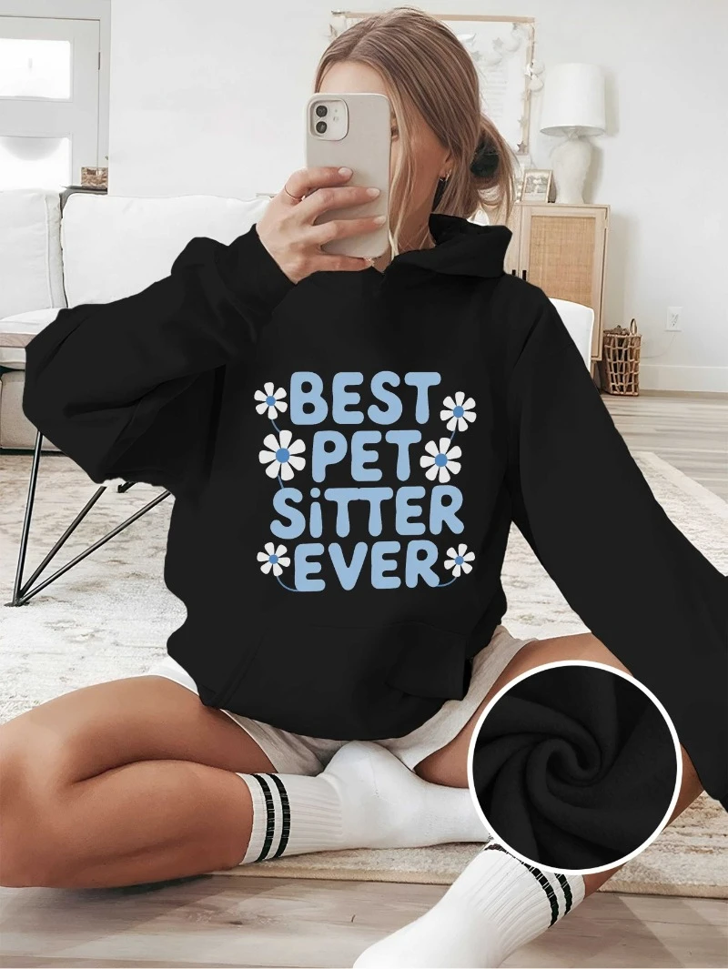 Best Pet Sitter Ever Cartoon Flowers Women's Hoodies Cozy Fleece-lined Long Sleeve Pullover with Pockets Casual Fall_winter Wear
Best Pet Sitter Ever Cartoon Flowers Women's Hoodies Cozy Fleece-lined Long Sleeve Pullover with Pockets Casual Fall_winter Wear