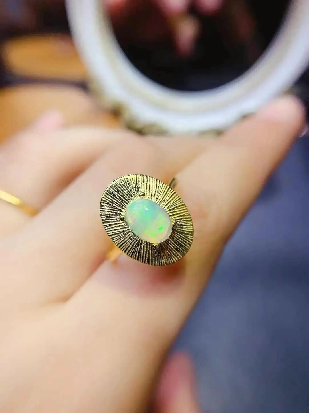 Elegant Gift for the Party New Trendy Natural Real Opal Ring 925 Sterling Silver Delicate Women Wedding ring Fine Jewelry
Elegant Gift for the Party New Trendy Natural Real Opal Ring 925 Sterling Silver Delicate Women Wedding ring Fine Jewelry