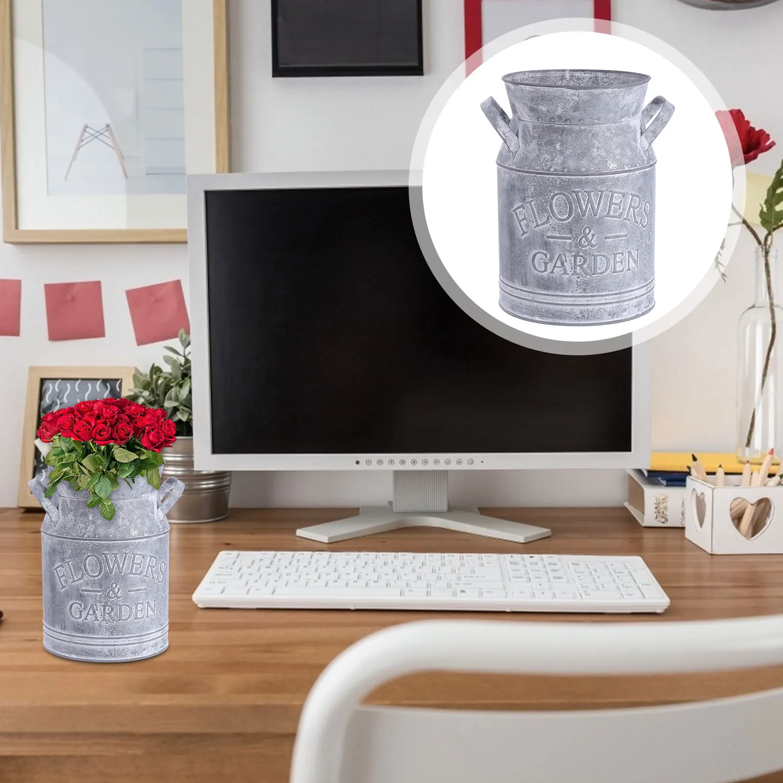 Rustic Flower Vase Bucket For Wedding Home Office Décor Floral Arrangement Pot Bouquet Container Tabletop Flower Planter Home
Rustic Flower Vase Bucket For Wedding Home Office Décor Floral Arrangement Pot Bouquet Container Tabletop Flower Planter Home