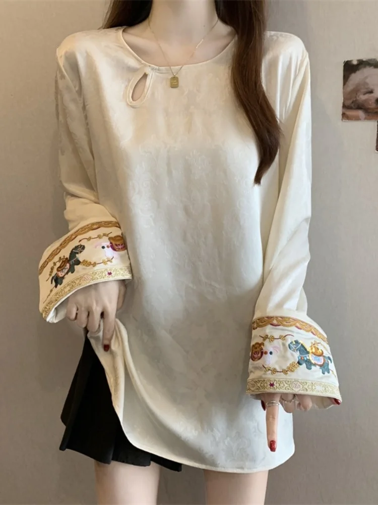 New Chinese Sle Long Sve irt Women's plus Size Loose Top Mid-Length Spring 2026 Faion Casual Comfortable Premium Fee...
New Chinese Sle Long Sve irt Women's plus Size Loose Top Mid-Length Spring 2026 Faion Casual Comfortable Premium Fee...