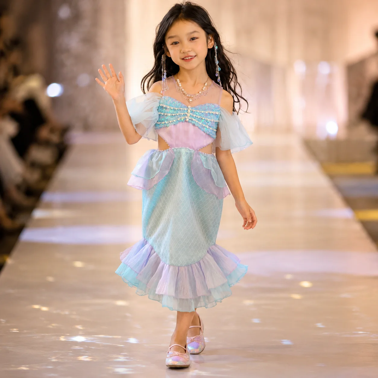 Manufacturer Girls Dress Mesh Off-Shoulder Waistless Sequin Mermaid Princess Dress Birthday Dress Fishtail Skirt Dress
Manufacturer Girls Dress Mesh Off-Shoulder Waistless Sequin Mermaid Princess Dress Birthday Dress Fishtail Skirt Dress