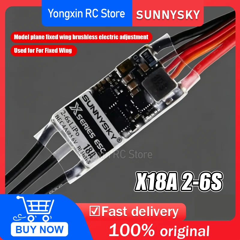 Контроллер скорости SunnySky Xseries 18A ESC 2-6S LiPo с BEC 4A@5.6V для радиоуправляемых дронов F3P и самолетов с фиксированным крылом
Контроллер скорости SunnySky Xseries 18A ESC 2-6S LiPo с BEC 4A@5.6V для радиоуправляемых дронов F3P и самолетов с фиксированным крылом