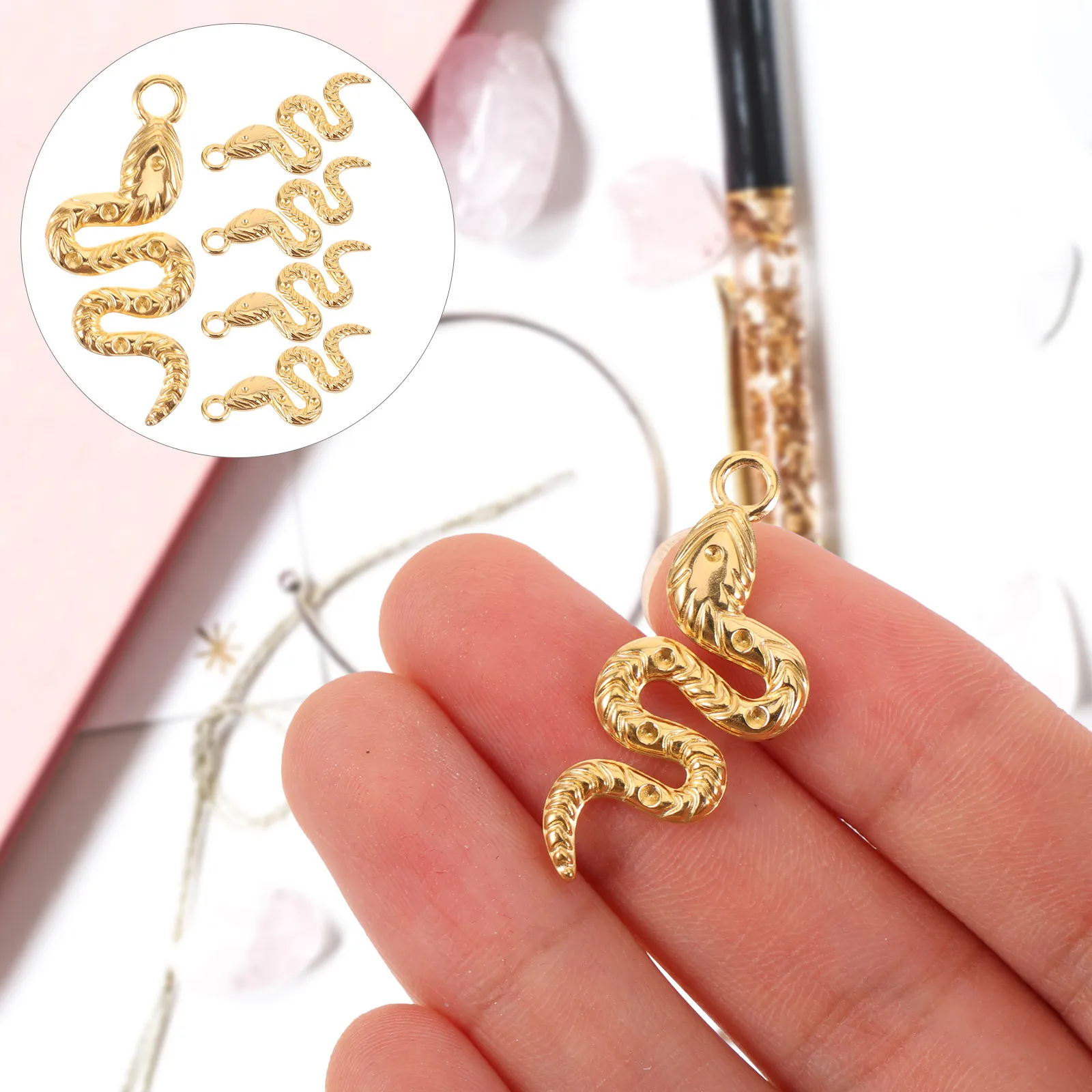 5Pcs Snake Pendant Charms Metal Jewelry Making Accessories for DIY Earrings Bracelets Necklaces Keychains Snake Charms
5Pcs Snake Pendant Charms Metal Jewelry Making Accessories for DIY Earrings Bracelets Necklaces Keychains Snake Charms