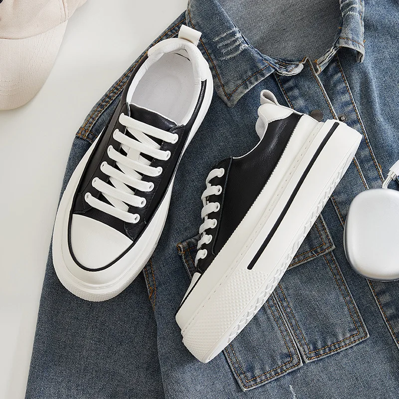 Korean style mens casual black white shoes lace-up genuine leather derby shoe flats platform sneakers street stylish footwear
Korean style mens casual black white shoes lace-up genuine leather derby shoe flats platform sneakers street stylish footwear