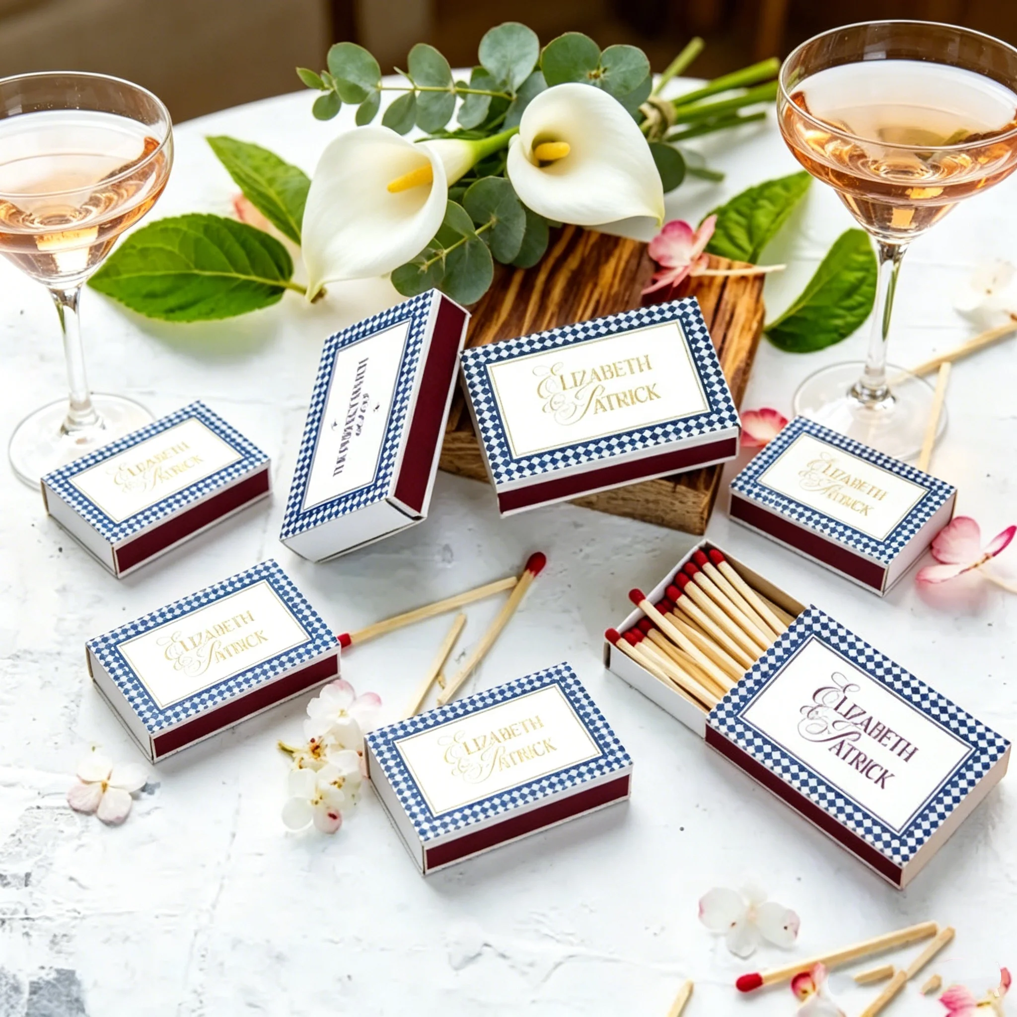 Personalized wedding matchboxes - Elegant matchbook art - Bulk wedding favors - customized matches - Custom table decor
Personalized wedding matchboxes - Elegant matchbook art - Bulk wedding favors - customized matches - Custom table decor