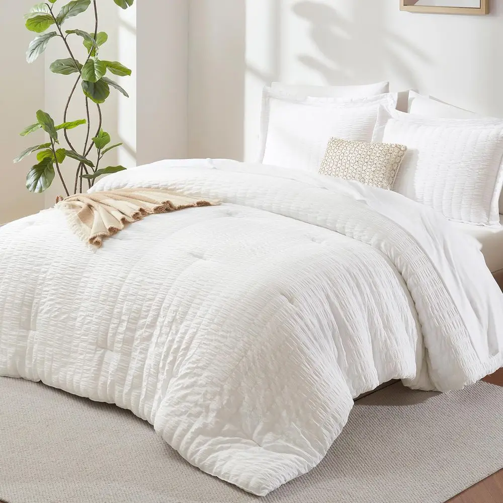Комплект постельного белья Queen Comforter Set из 7 предметов, белый сирсакер, с простынями, роскошный мягкий комплект постельного белья с пуховым наполнителем.
Комплект постельного белья Queen Comforter Set из 7 предметов, белый сирсакер, с простынями, роскошный мягкий комплект постельного белья с пуховым наполнителем.