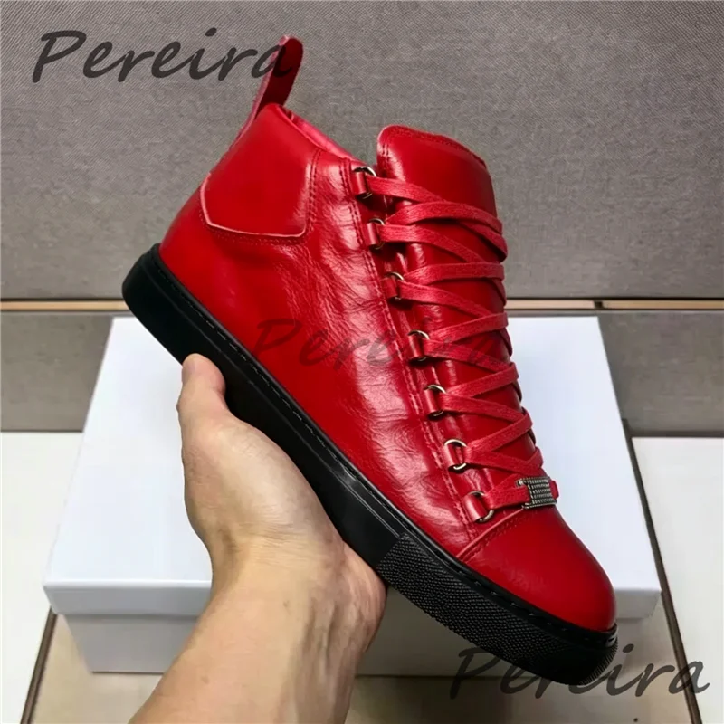 Men's Lace Up Casual Flat Shoes Fashion Designer Cow Leather Thick Soled Sports Shoes Summer New Outdoor Male High Top Shoes
Men's Lace Up Casual Flat Shoes Fashion Designer Cow Leather Thick Soled Sports Shoes Summer New Outdoor Male High Top Shoes
