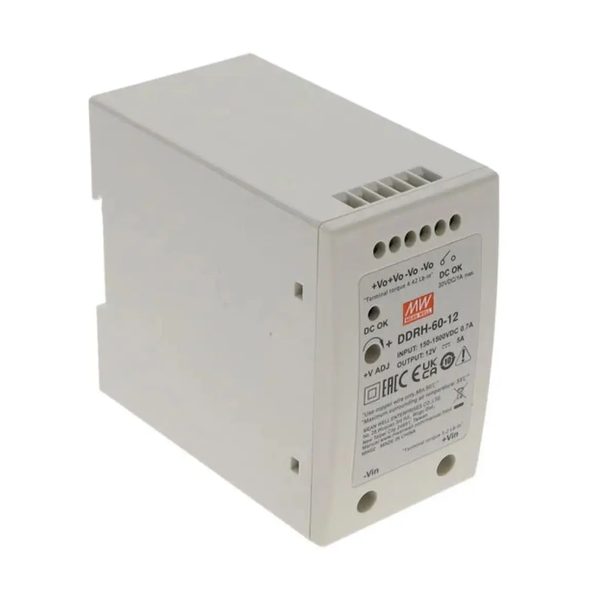 DDRH-60-12 60W | 12V | 150-1500VDC | 5A DDRH rail switching power supply
DDRH-60-12 60W | 12V | 150-1500VDC | 5A DDRH rail switching power supply