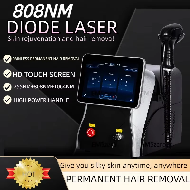 808 diode laser Ice Titanium 755 808 1064nm professional body hair removal machine. Long term painless hair removal beauty salon
808 diode laser Ice Titanium 755 808 1064nm professional body hair removal machine. Long term painless hair removal beauty salon