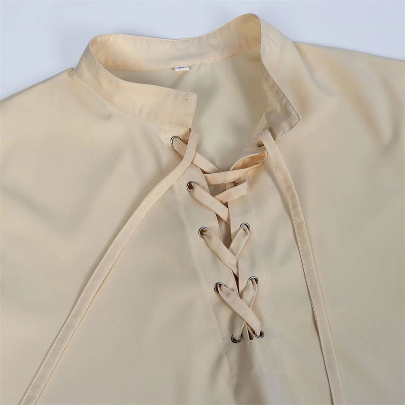 Men's Medieval Pirate Shirt Renaissance Long Sleeve Lace Up Blouse Vintage Steampunk Gothic Cosplay Costume Halloween Party Top
Men's Medieval Pirate Shirt Renaissance Long Sleeve Lace Up Blouse Vintage Steampunk Gothic Cosplay Costume Halloween Party Top